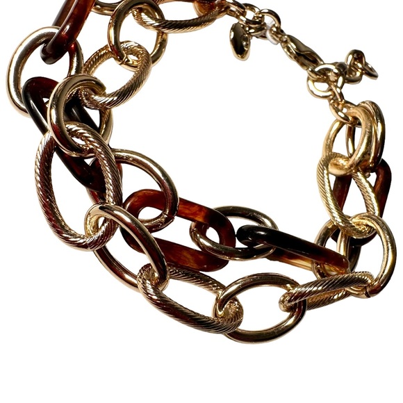 J. Crew Bracelet 7.5” Tortoise Chain Set BL436 - Picture 4 of 8